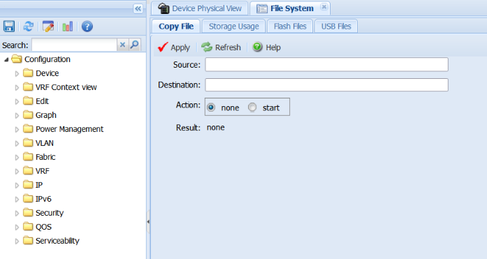 alt="On the left, the navigation pane displays the high-level folder structure. On the right, the content pane displays two tabs with toolbar and configurable fields." alt="On the left, the navigation pane displays the high-level folder structure. On the right, the content pane displays two tabs with toolbar and configurable fields."